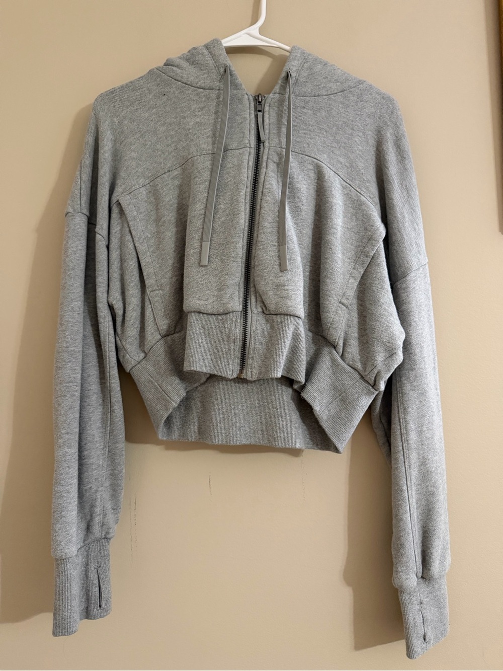 JoyLab Gray Women's Cropped Zip Hoodie - Picture 1 of 6